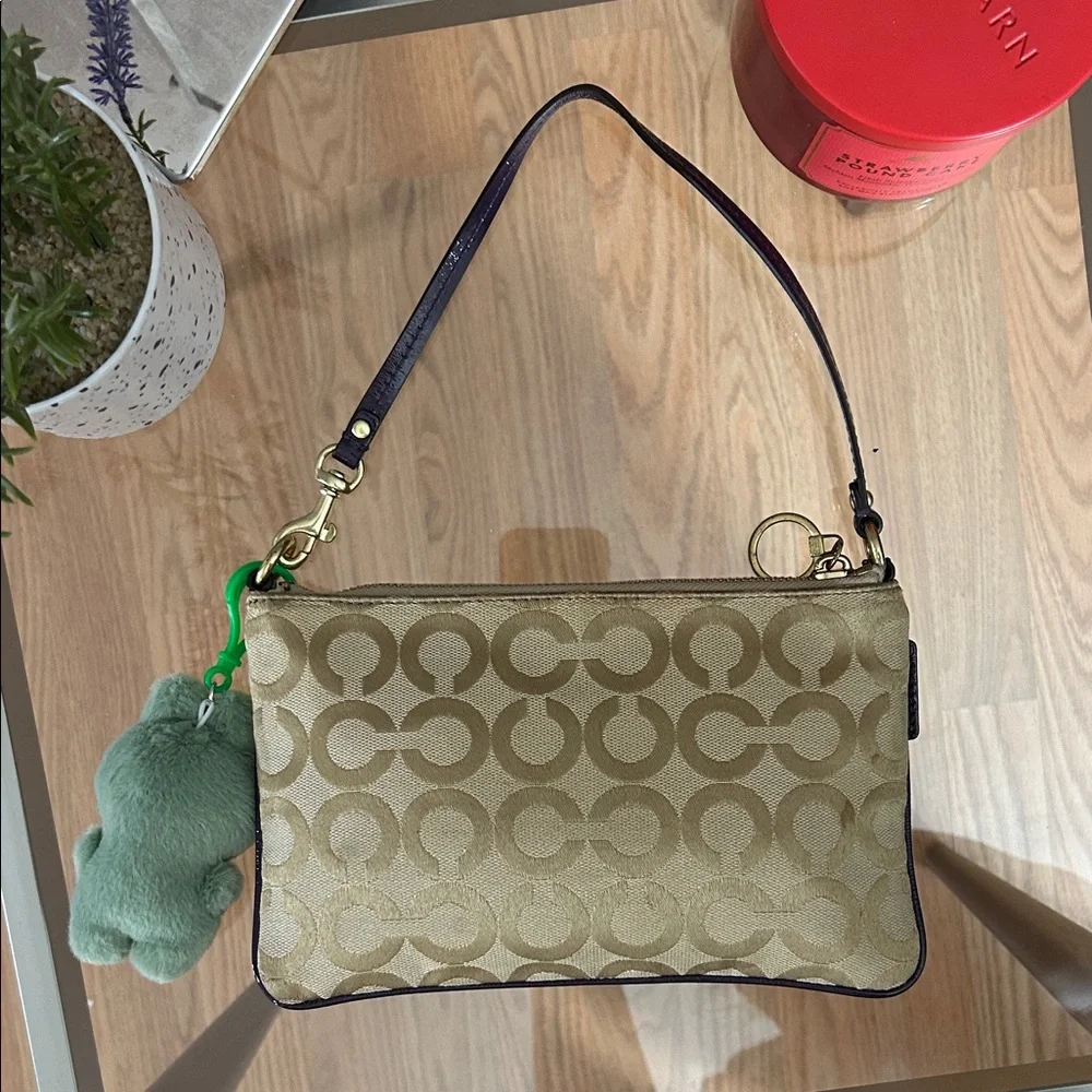 Coach Poppy Vintage Tan and Purple Mini Bag - Picture 5 of 10